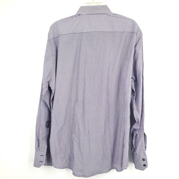 Zachary Prell Striped Purple & White Button Long Sleeve Shirt Men's Size XL 1220 - Picture 3 of 6
